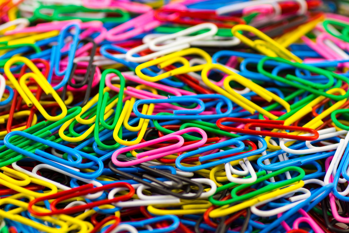 Pile of Colorful Paper Clips